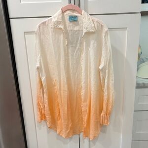 Tommy Bahama Men's Cream and Orange Ombre Shirt